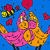 play Little Bee And Birds Valentine Day Coloring
