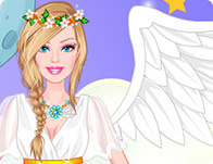 play Barbie Angel Bride Dress Up