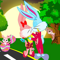 Easter Bunny Kissing