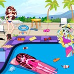 play Monster High Swimming Pool Cleaning
