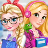 play Play Elsa And Rapunzel College Girls