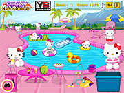 play Hello Kitty Messy Swimming Pool