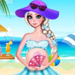 play Pregnant Elsa Beach Day