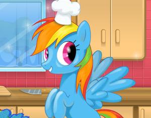 play Rainbow Dash Cooking M And M Cake
