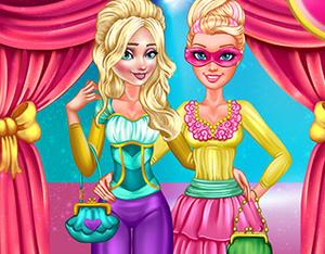play Winter Fashion Elsa And Super Barbie