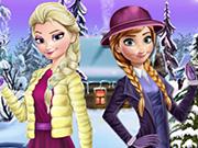 play Elsa And Anna Winter Dress Up 2
