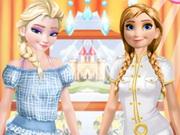 play Elsa And Anna Work Dress Up