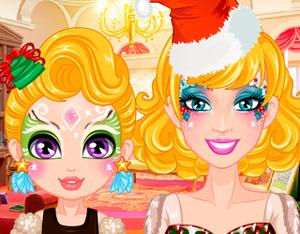 play Barbie Christmas Face Painting