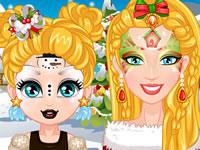 play Barbie Christmas Face Painting