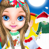 play Christmas With Baby Barbie