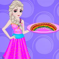 play Elsa-Cooking-Rainbow-Pizza
