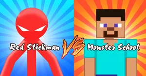 play Red Stickman Vs Monster School