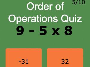 Order Of Operations Quiz
