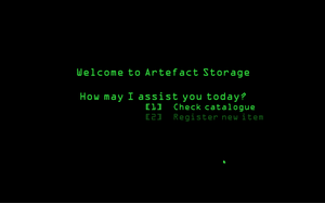 Welcome To Artefact Storage