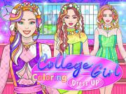 College Girl Coloring Dress Up game